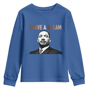 Martin Luther King Jr Youth Sweatshirt I Have a Dream Cool Melanin Black History TS14 Royal Blue Print Your Wear