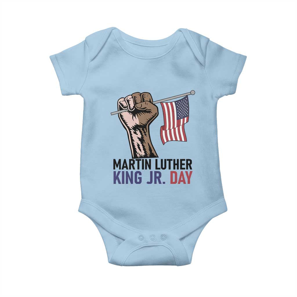 Martin Luther King Jr Baby Onesie Black History Month TS14 Light Blue Print Your Wear