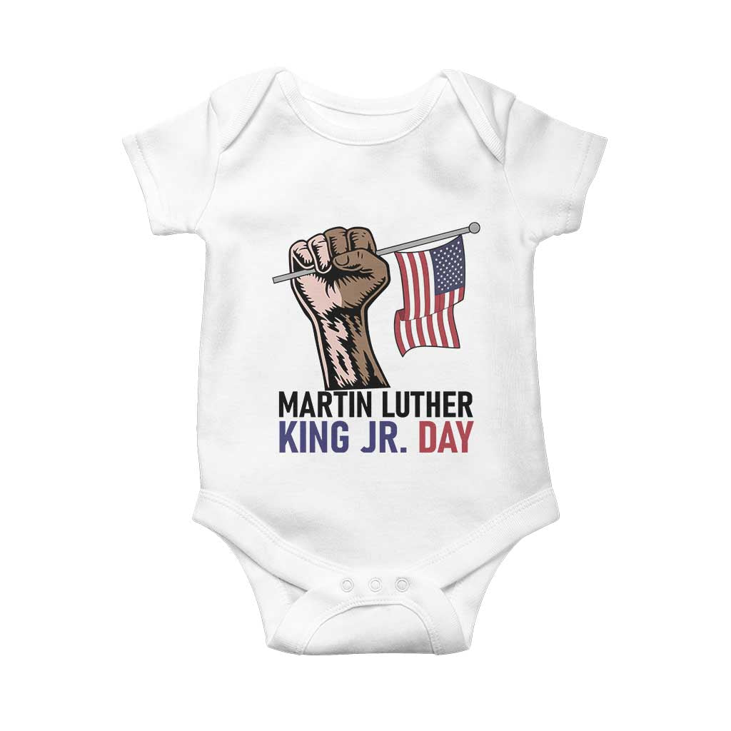 Martin Luther King Jr Baby Onesie Black History Month TS14 White Print Your Wear