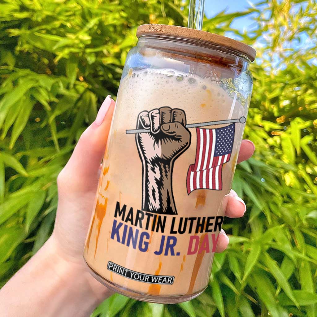 Martin Luther King Jr Glass Can Black History Month TS14 White Print Your Wear