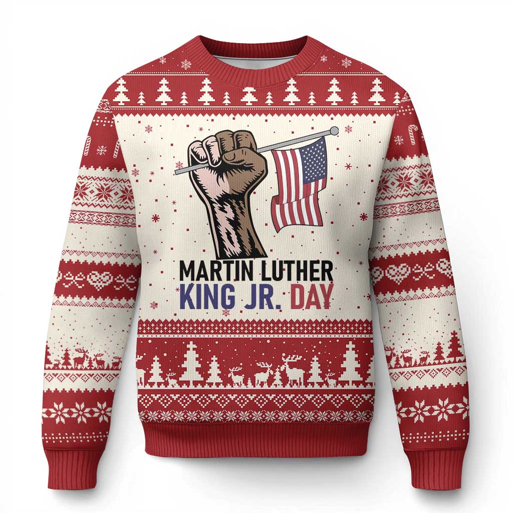 Martin Luther King Jr Ugly Christmas Sweater Black History Month TS14 Beige Red Print Your Wear