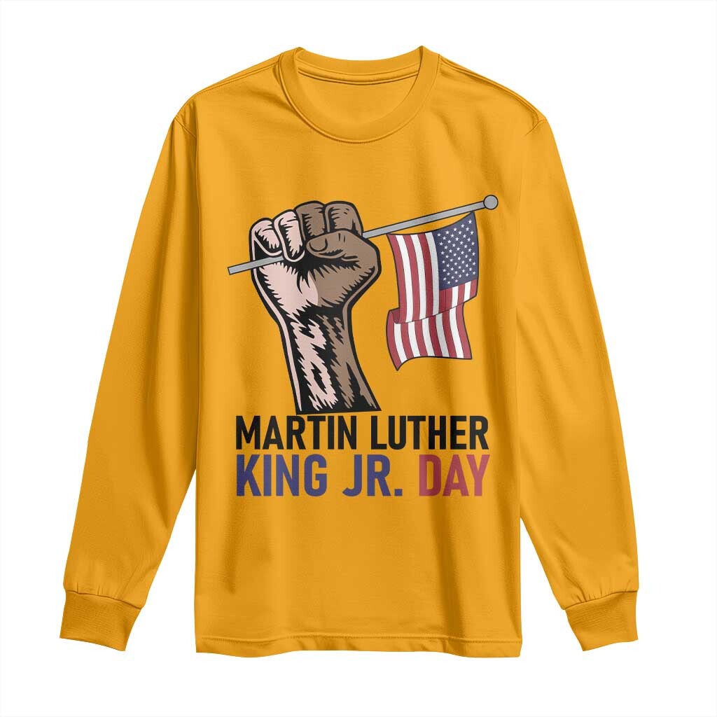Martin Luther King Jr Long Sleeve Shirt Black History Month TS14 Gold Print Your Wear