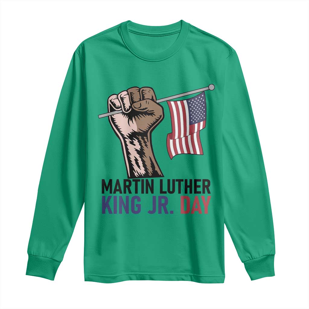 Martin Luther King Jr Long Sleeve Shirt Black History Month TS14 Irish Green Print Your Wear