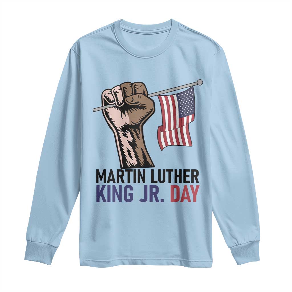 Martin Luther King Jr Long Sleeve Shirt Black History Month TS14 Light Blue Print Your Wear