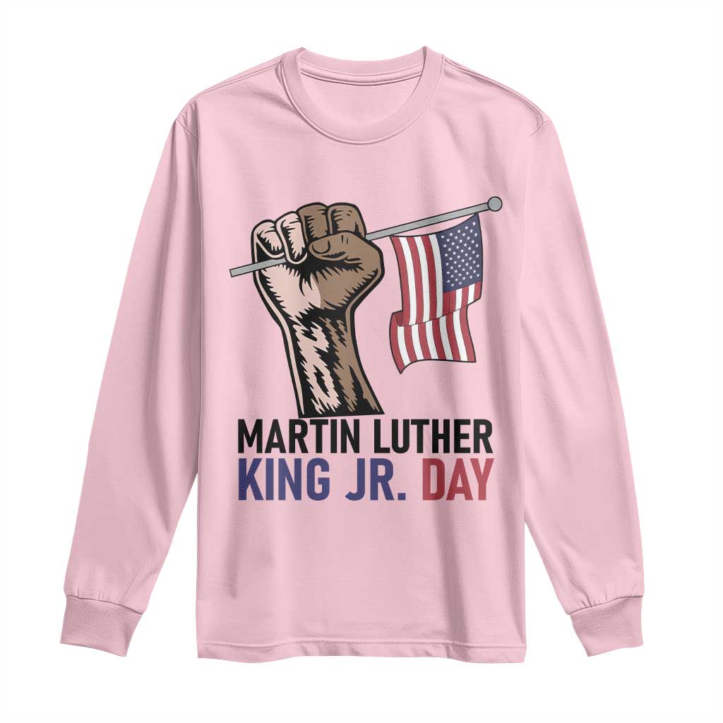 Martin Luther King Jr Long Sleeve Shirt Black History Month TS14 Light Pink Print Your Wear