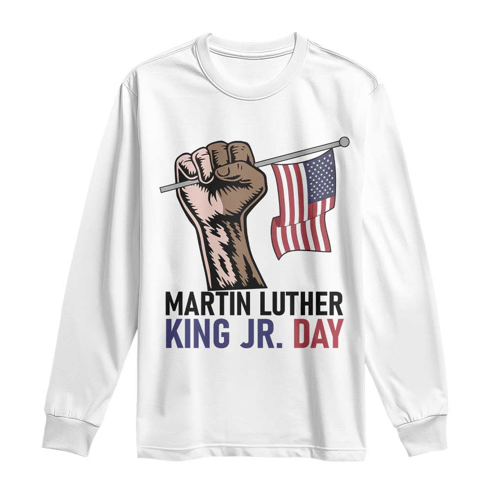 Martin Luther King Jr Long Sleeve Shirt Black History Month TS14 White Print Your Wear
