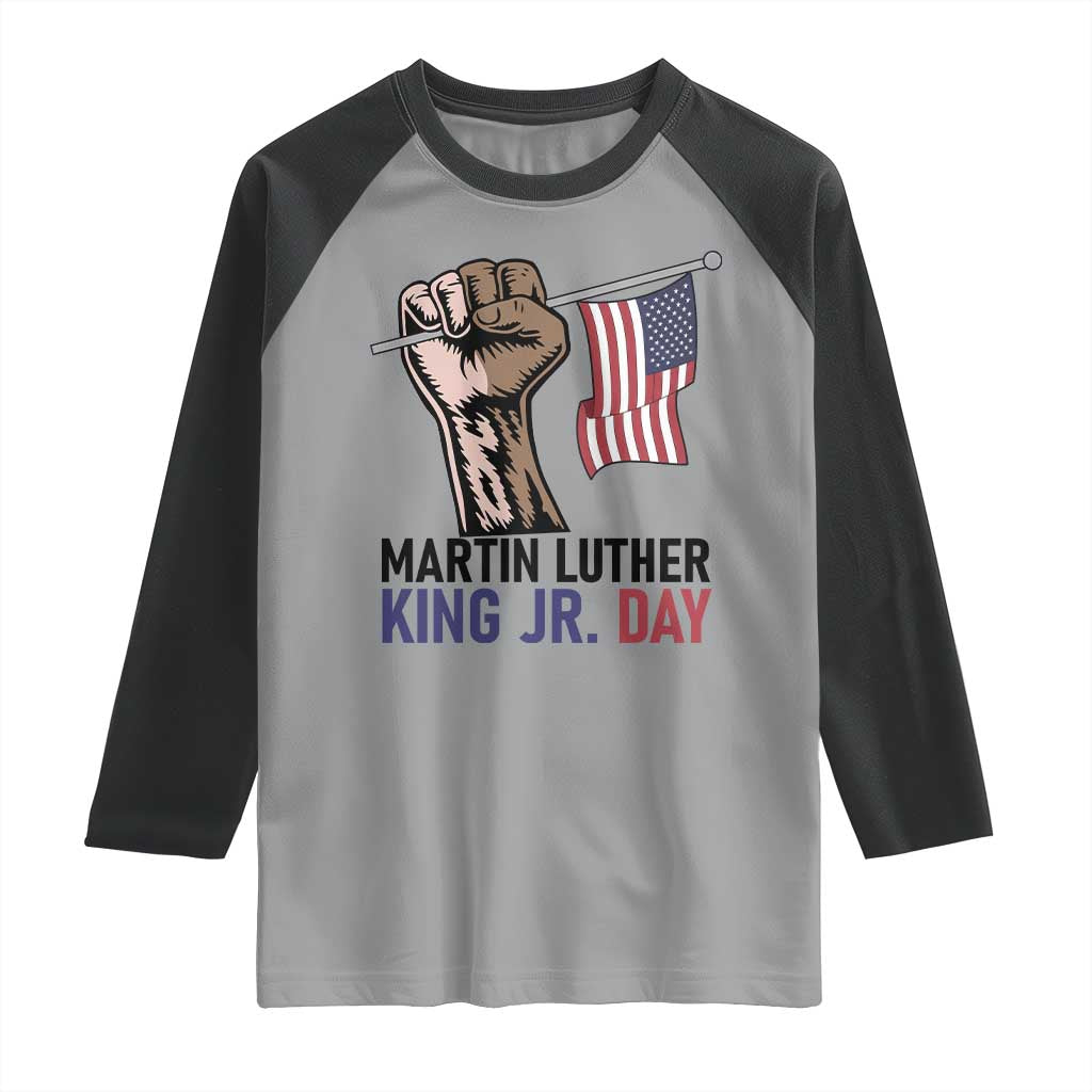 Martin Luther King Jr Raglan Shirt Black History Month TS14 Sport Gray Black Print Your Wear