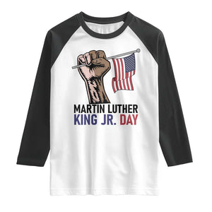 Martin Luther King Jr Raglan Shirt Black History Month TS14 White Black Print Your Wear