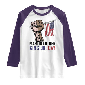 Martin Luther King Jr Raglan Shirt Black History Month TS14 White Purple Print Your Wear