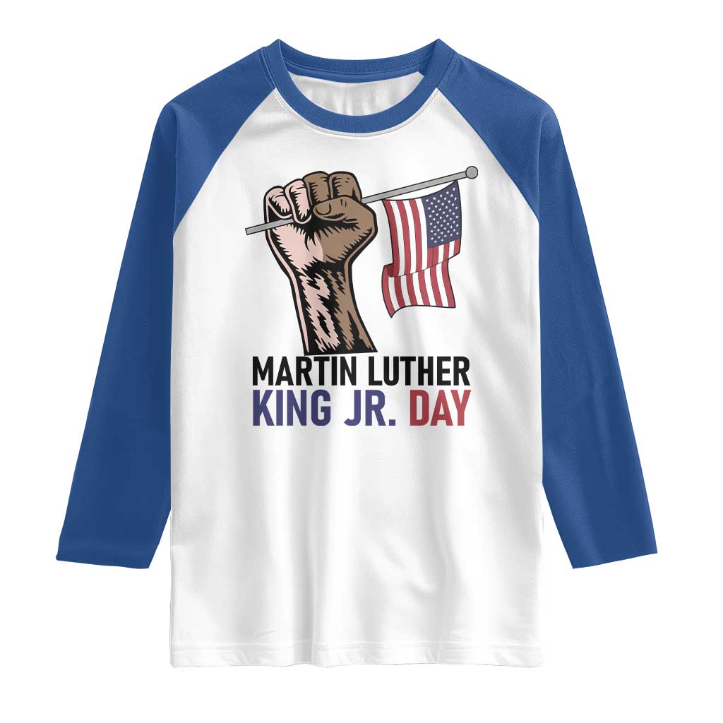 Martin Luther King Jr Raglan Shirt Black History Month TS14 White Royal Print Your Wear