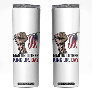 Martin Luther King Jr Skinny Tumbler Black History Month TS14 White Print Your Wear