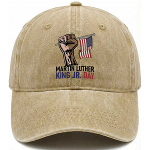 Martin Luther King Jr Washed Cotton Baseball Cap Black History Month TS14 Washed Cap Universal Fit Khaki Print Your Wear