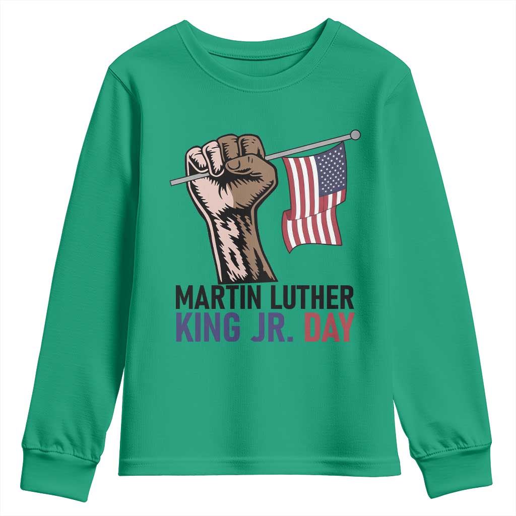 Martin Luther King Jr Youth Sweatshirt Black History Month TS14 Irish Green Print Your Wear