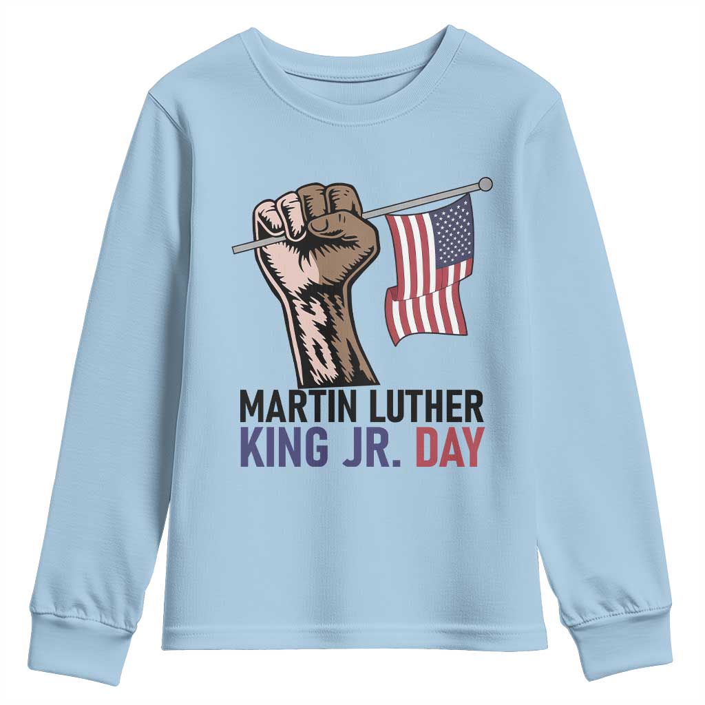 Martin Luther King Jr Youth Sweatshirt Black History Month TS14 Light Blue Print Your Wear