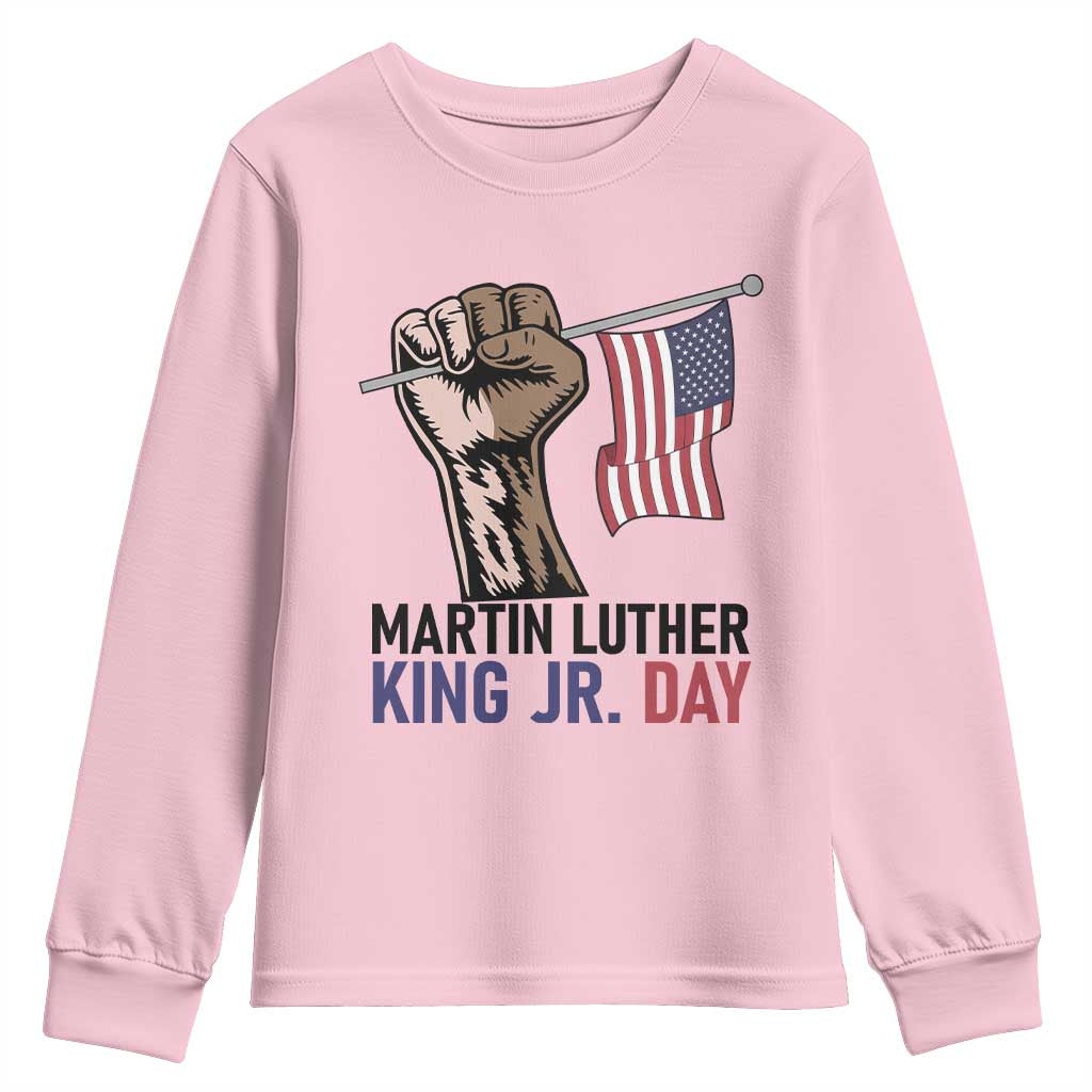 Martin Luther King Jr Youth Sweatshirt Black History Month TS14 Light Pink Print Your Wear
