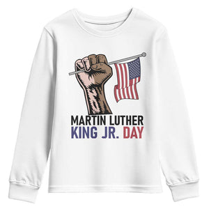 Martin Luther King Jr Youth Sweatshirt Black History Month TS14 White Print Your Wear