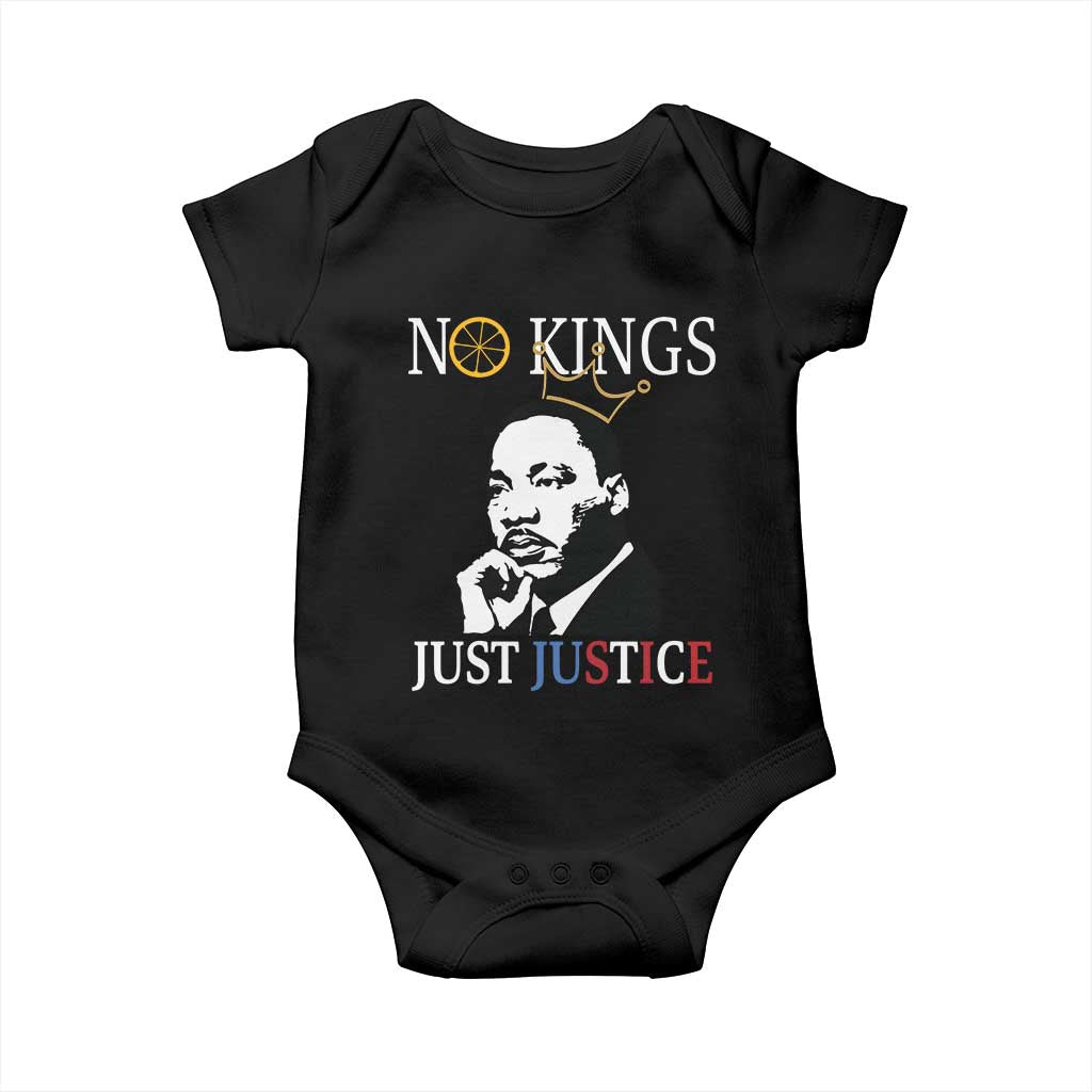 Martin Luther King Jr Baby Onesie No Kings Just Justice TS14 Black Print Your Wear