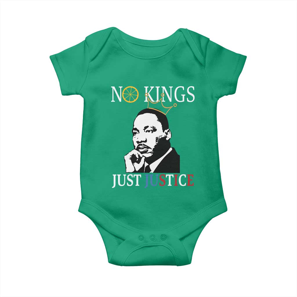 Martin Luther King Jr Baby Onesie No Kings Just Justice TS14 Irish Green Print Your Wear