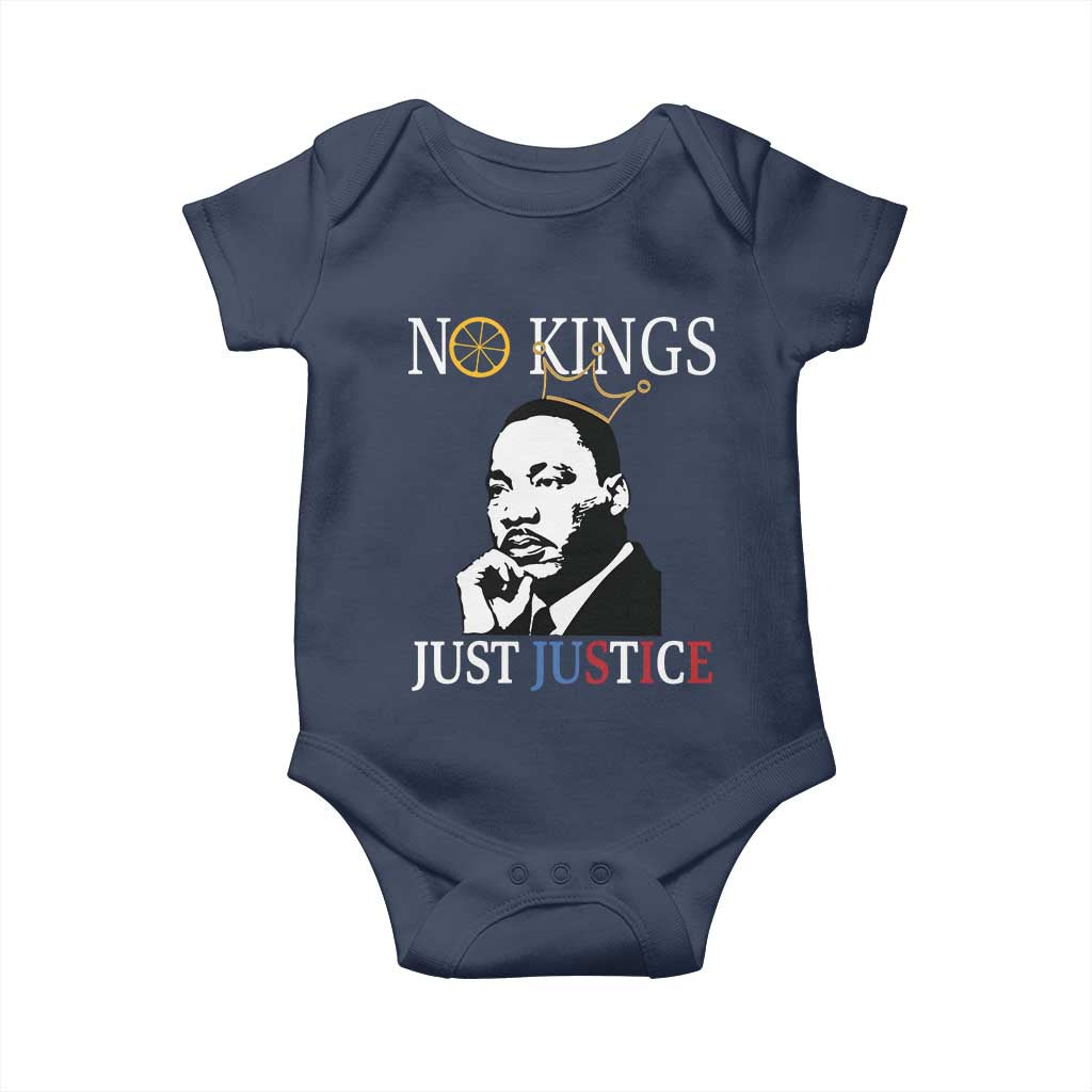 Martin Luther King Jr Baby Onesie No Kings Just Justice TS14 Navy Print Your Wear