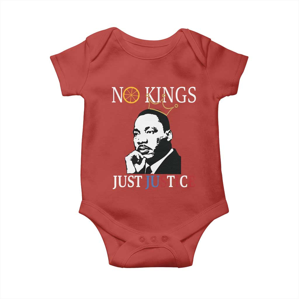 Martin Luther King Jr Baby Onesie No Kings Just Justice TS14 Red Print Your Wear