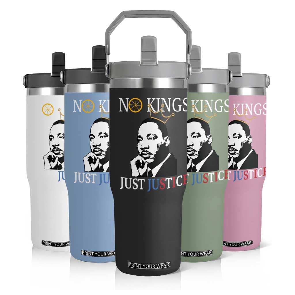 Martin Luther King Jr Flip Straw Tumbler No Kings Just Justice TS14 Print Your Wear