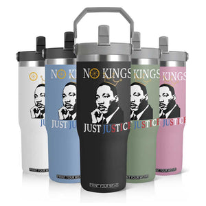 Martin Luther King Jr Flip Straw Tumbler No Kings Just Justice TS14 Print Your Wear