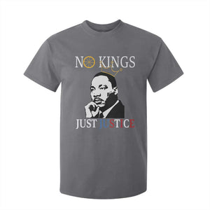 Martin Luther King Jr T Shirt For Kid No Kings Just Justice TS14 Charcoal Print Your Wear