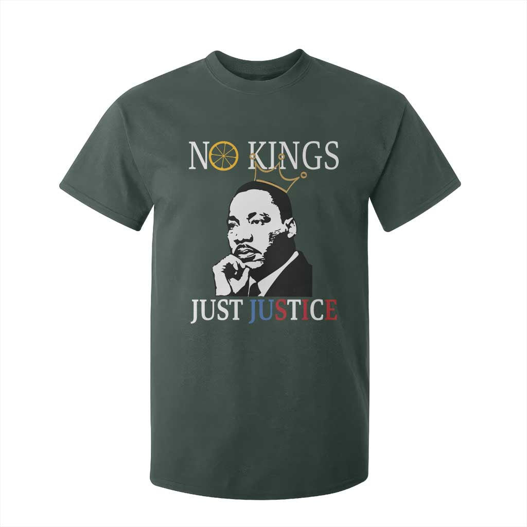 Martin Luther King Jr T Shirt For Kid No Kings Just Justice TS14 Dark Forest Green Print Your Wear
