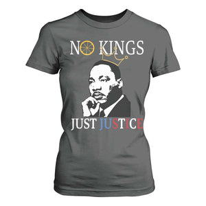Martin Luther King Jr T Shirt For Women No Kings Just Justice TS14 Dark Heather Print Your Wear