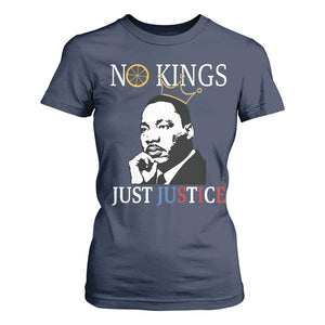 Martin Luther King Jr T Shirt For Women No Kings Just Justice TS14 Navy Print Your Wear