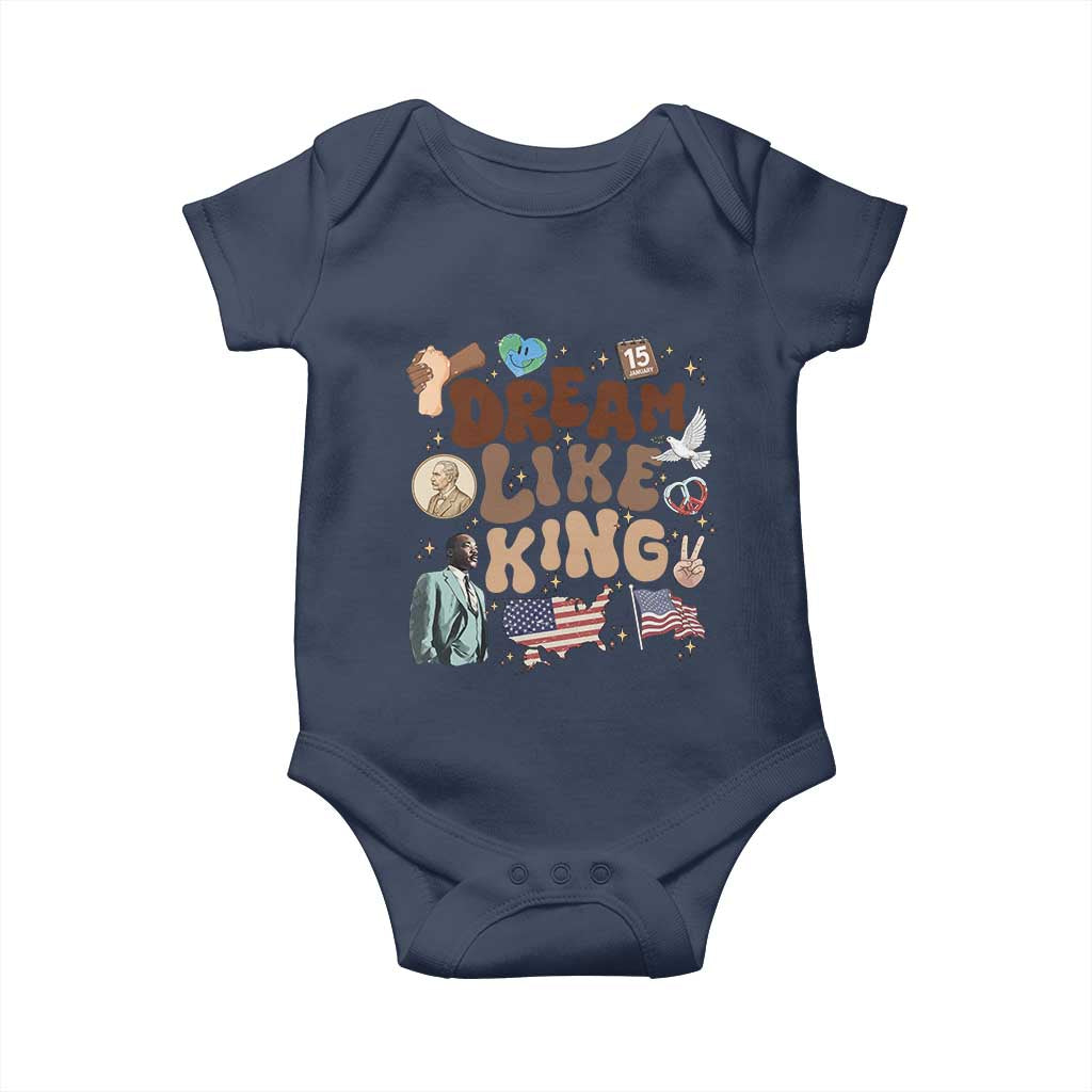Martin Luther King Jr Baby Onesie Black History Melanin African American TS14 Navy Print Your Wear
