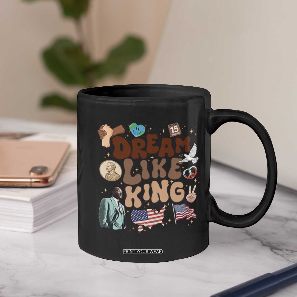 Martin Luther King Jr Coffee Mug Black History Melanin African American TS14 Print Your Wear