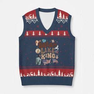 Martin Luther King Jr V-Neck Knit Sweater Vest Black History Melanin African American TS14 Navy Red Print Your Wear