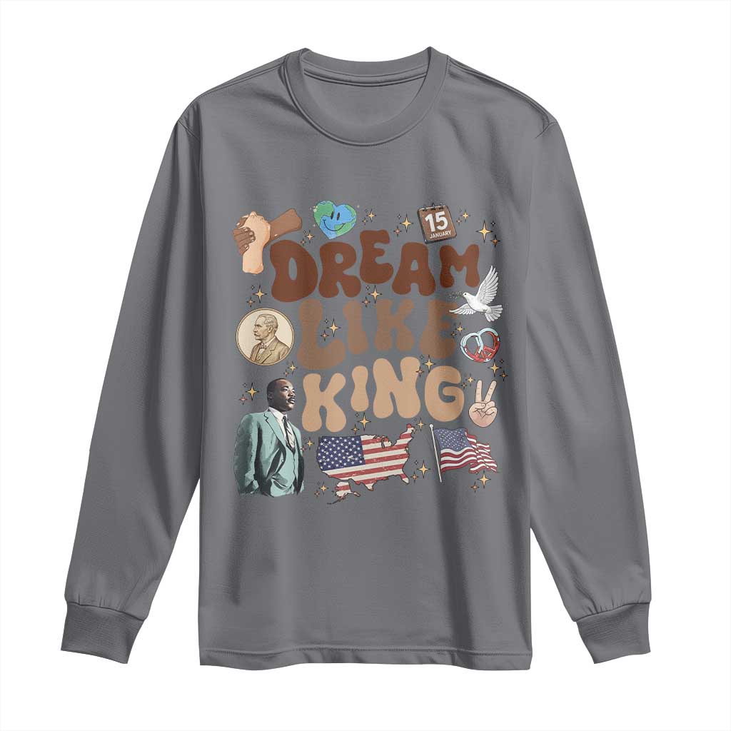 Martin Luther King Jr Long Sleeve Shirt Black History Melanin African American TS14 Charcoal Print Your Wear