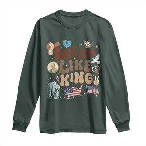 Martin Luther King Jr Long Sleeve Shirt Black History Melanin African American TS14 Dark Forest Green Print Your Wear