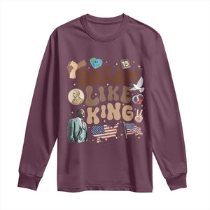 Martin Luther King Jr Long Sleeve Shirt Black History Melanin African American TS14 Maroon Print Your Wear