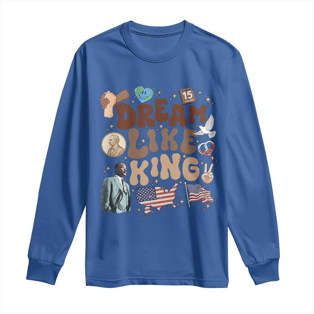 Martin Luther King Jr Long Sleeve Shirt Black History Melanin African American TS14 Royal Blue Print Your Wear