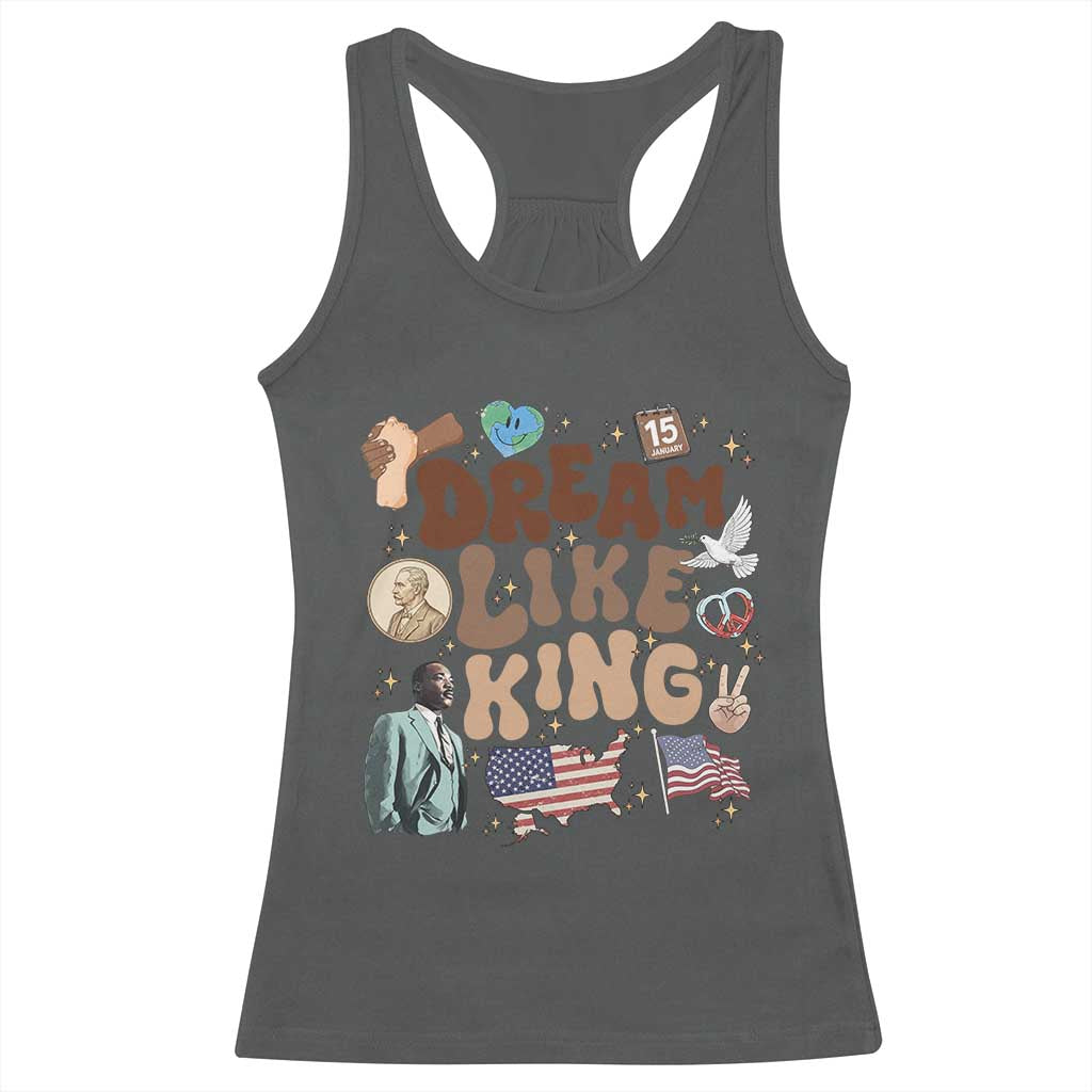 Martin Luther King Jr Racerback Tank Top Black History Melanin African American TS14 Dark Heather Print Your Wear