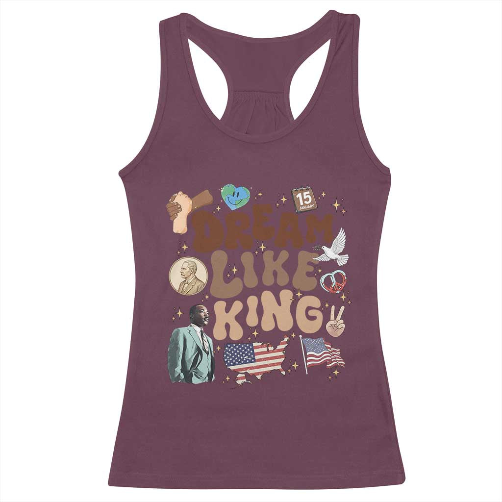 Martin Luther King Jr Racerback Tank Top Black History Melanin African American TS14 Maroon Print Your Wear