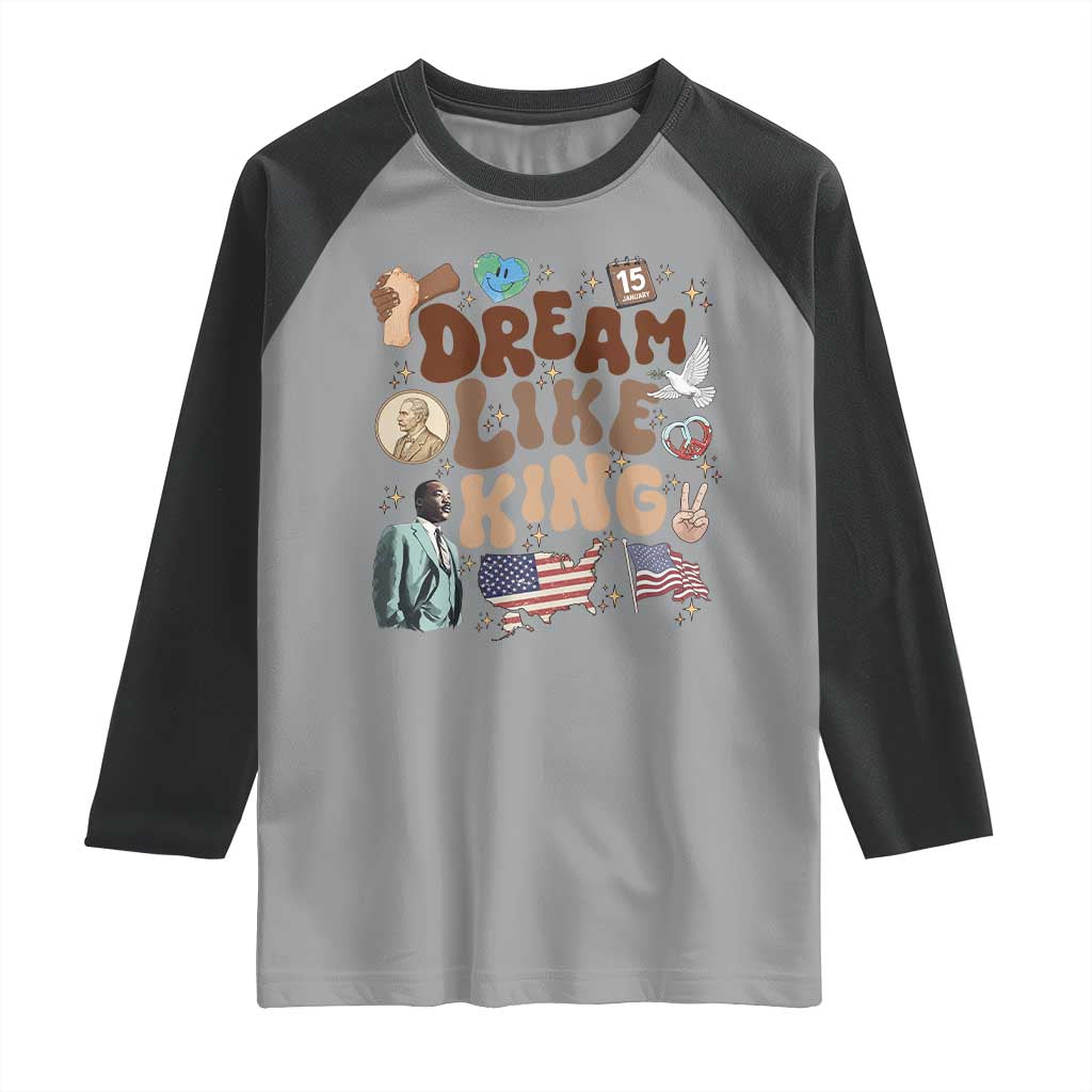 Martin Luther King Jr Raglan Shirt Black History Melanin African American TS14 Sport Gray Black Print Your Wear
