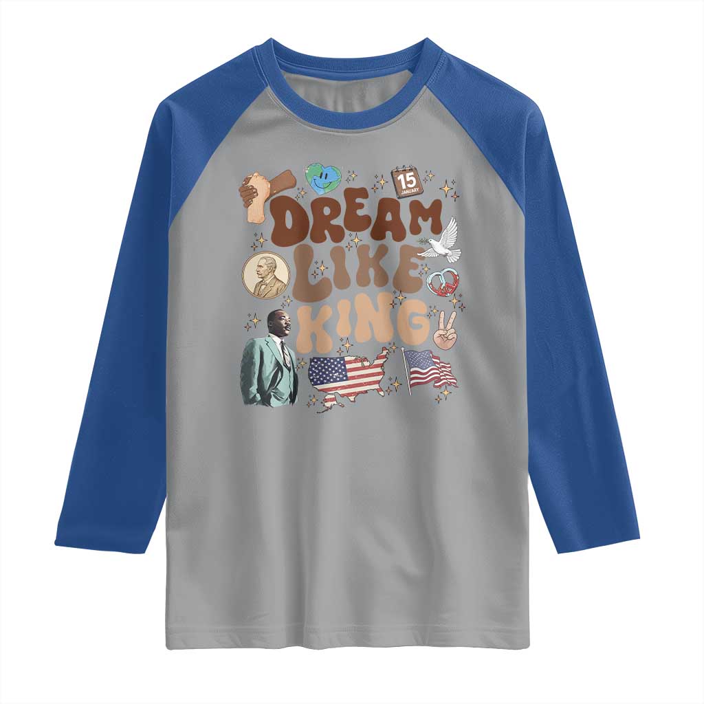 Martin Luther King Jr Raglan Shirt Black History Melanin African American TS14 Sport Gray Royal Print Your Wear