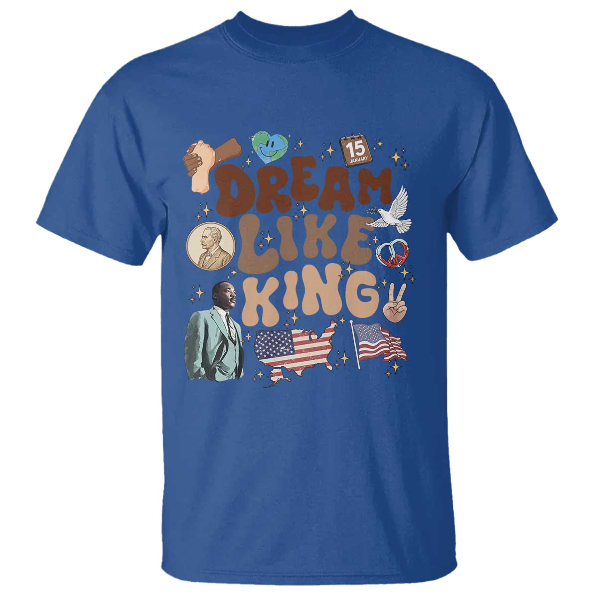 Martin Luther King Jr T Shirt Black History Melanin African American TS14 Royal Blue Print Your Wear