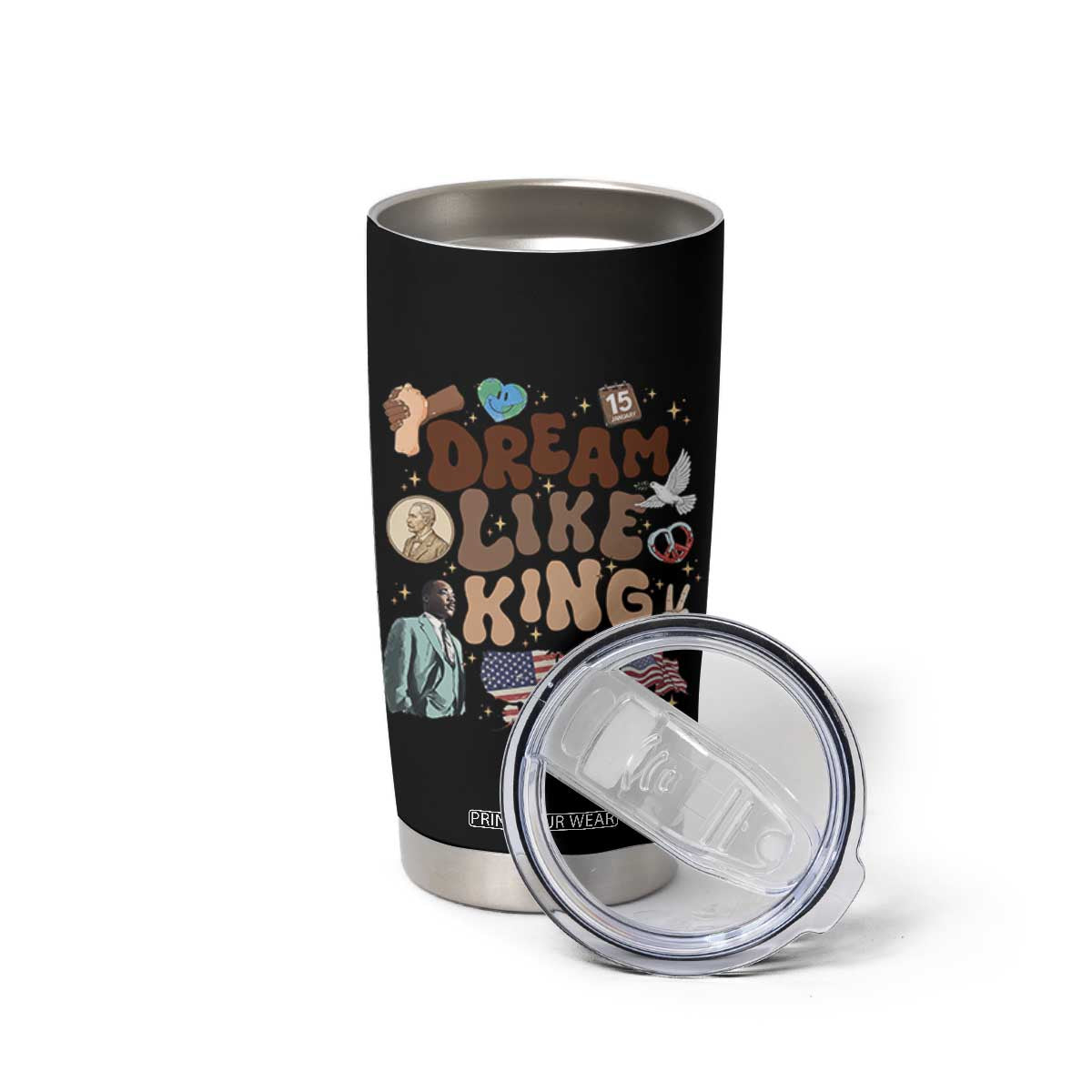 Martin Luther King Jr Tumbler Cup Black History Melanin African American TS14 Print Your Wear
