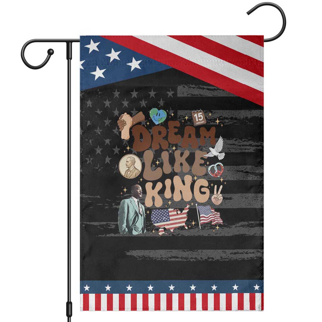 Martin Luther King Jr Garden Flag Black History Melanin African American TS14 Distressed Black Blue Print Your Wear