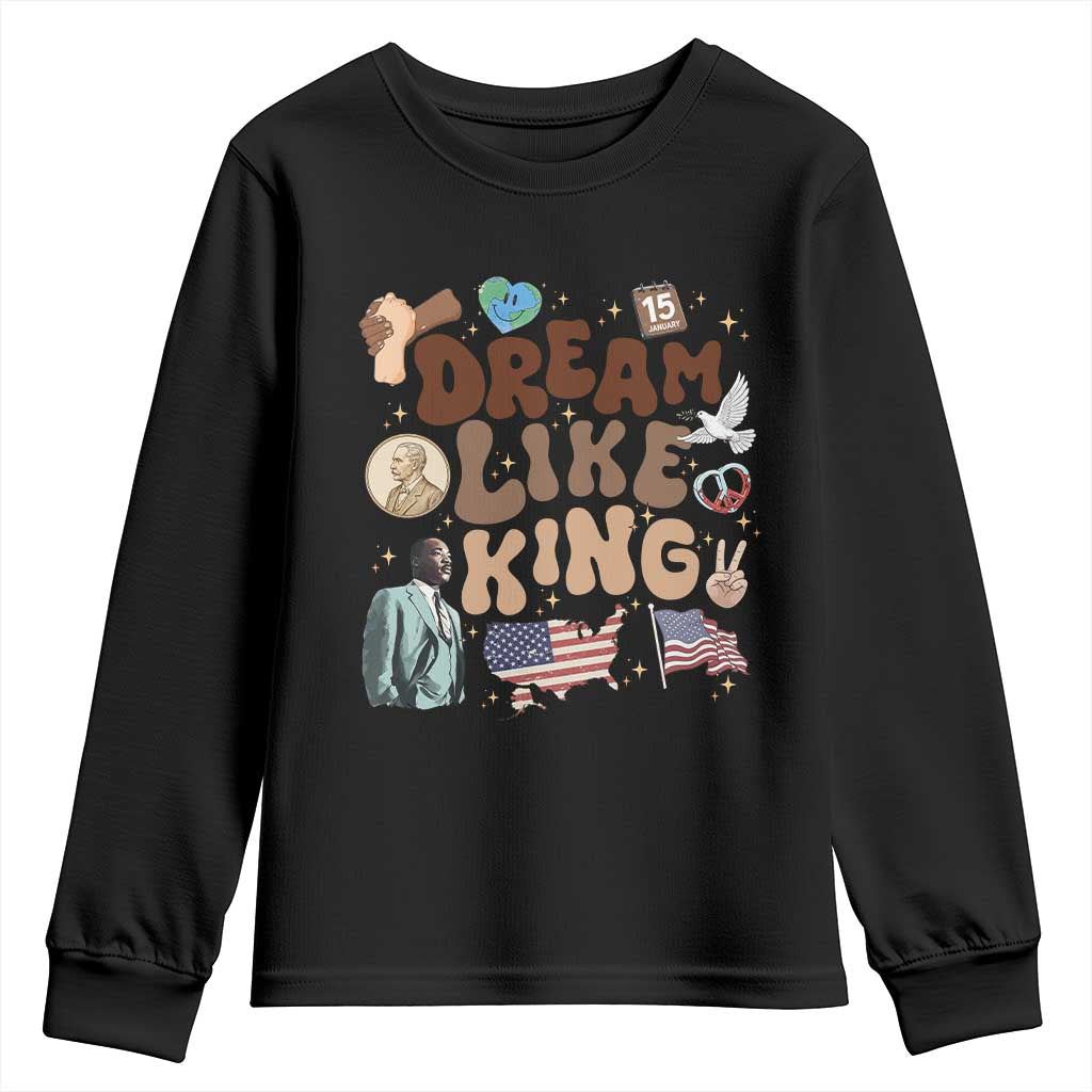 Martin Luther King Jr Youth Sweatshirt Black History Melanin African American TS14 Black Print Your Wear