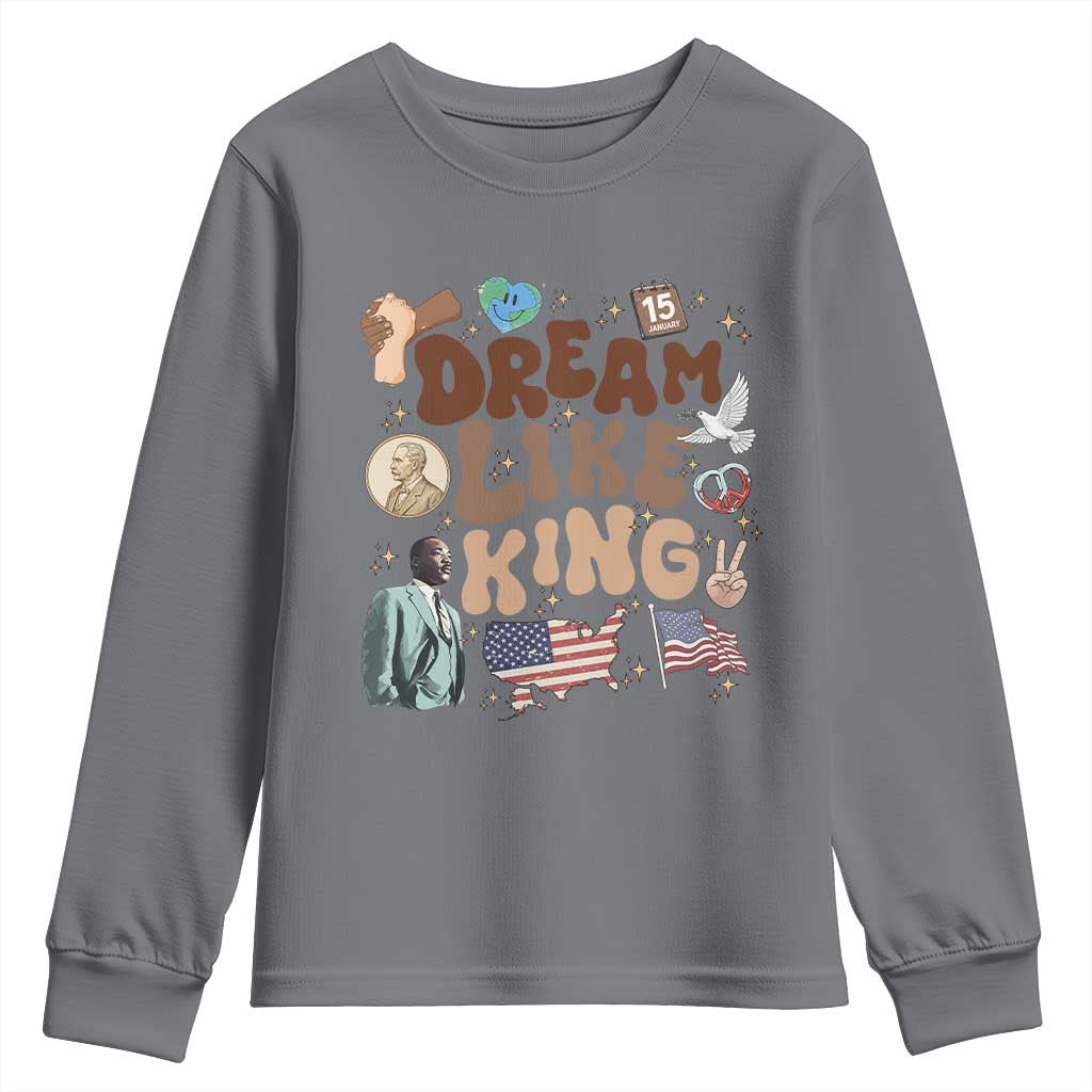 Martin Luther King Jr Youth Sweatshirt Black History Melanin African American TS14 Charcoal Print Your Wear