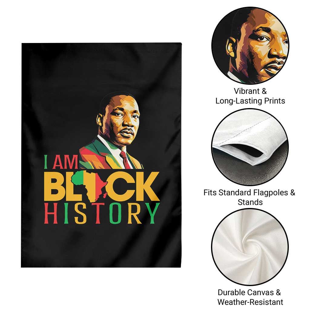 I Am Black History Garden Flag Martin Luther Jr King African American Pride TS14 Print Your Wear