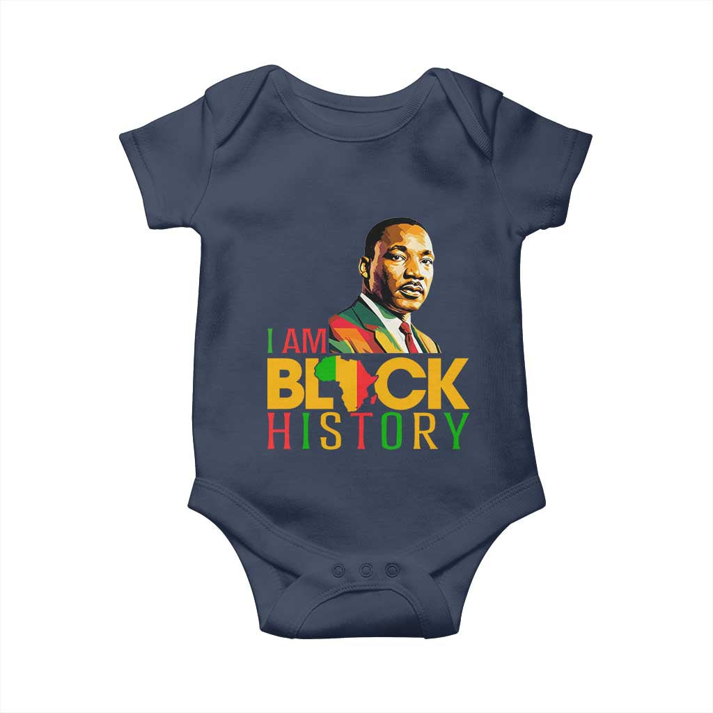 I Am Black History Baby Onesie Martin Luther Jr King African American Pride TS14 Navy Print Your Wear