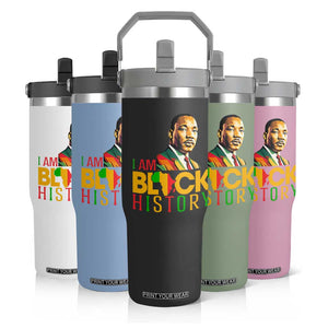 I Am Black History Flip Straw Tumbler Martin Luther Jr King African American Pride TS14 Print Your Wear