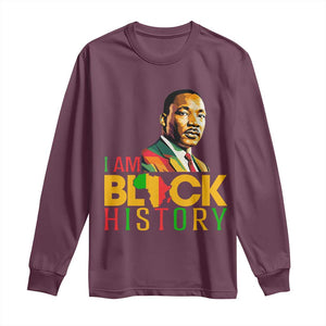 I Am Black History Long Sleeve Shirt Martin Luther Jr King African American Pride TS14 Maroon Print Your Wear